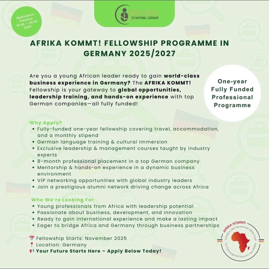 AFRIKA KOMMT! FELLOWSHIP PROGRAMME IN GERMANY 2025/2027